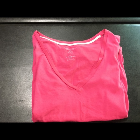 AMERICAN EAGLE V-Neck Pink Tee Short Sleeves M - Picture 5 of 7